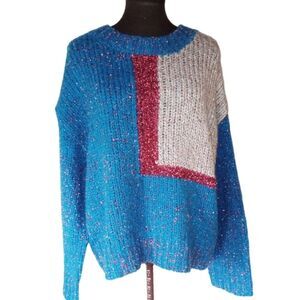 NWT Colorblock & Metallic Crew Neck Sweater
